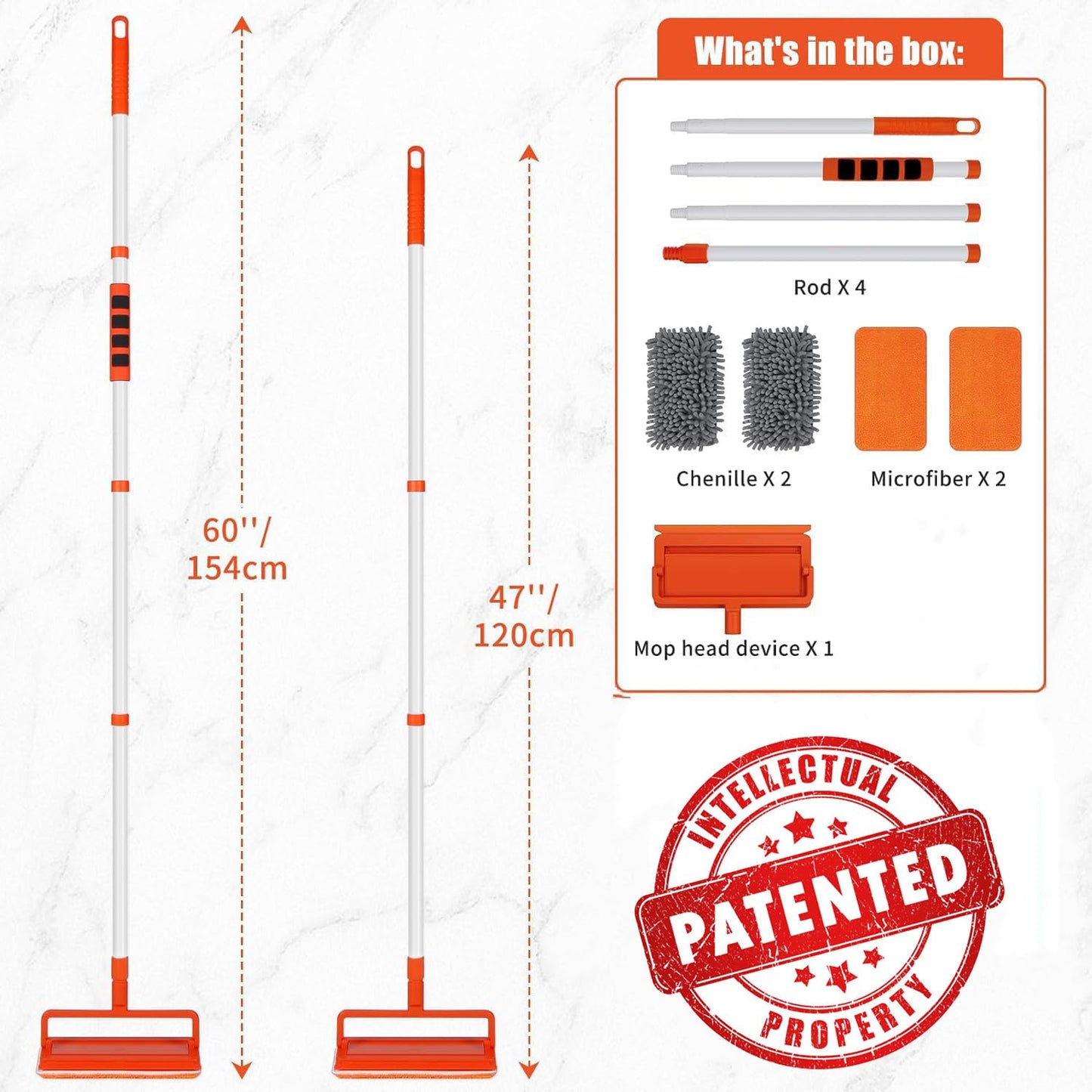 3-in-1 Fan Cleaner Duster with 159 cm Extendable Long Handle for Ceiling Fan Blades