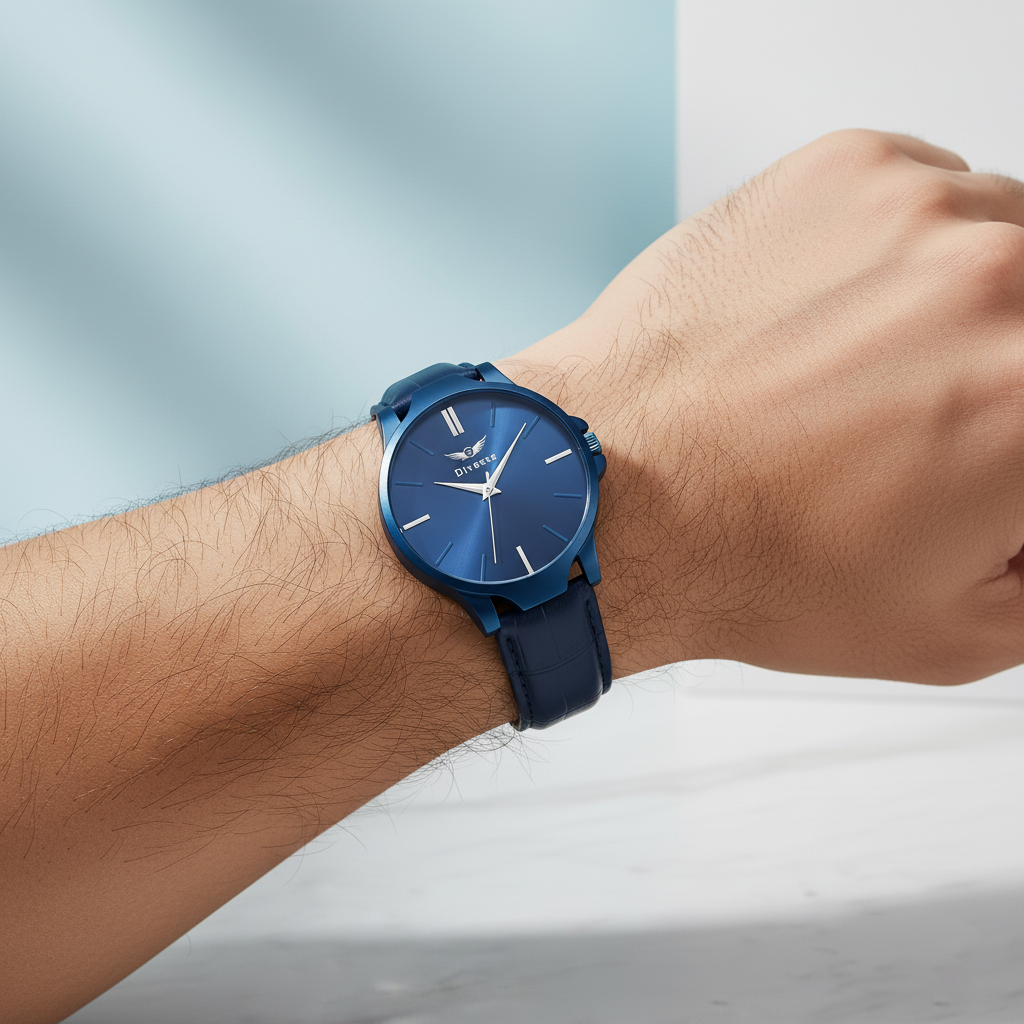 Men's Analog Leather Watch