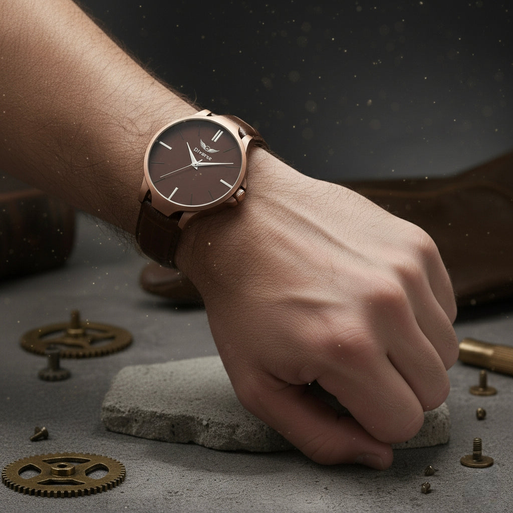 Men's Analog Leather Watch