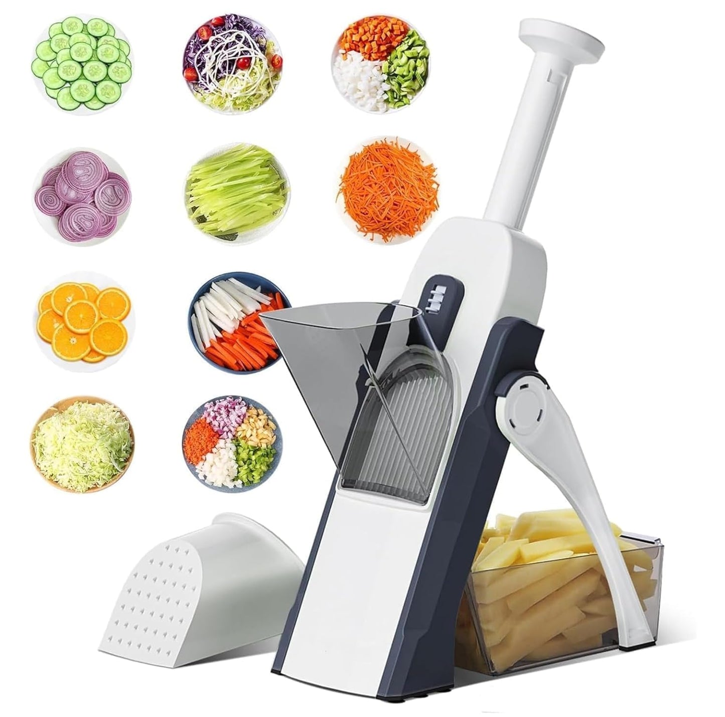 Multifunctional Vegetable Cutter, Adjustable Grater & Food Chopper – All-in-One Slicer for Quick & Easy Meal Prep