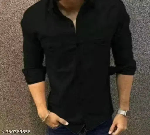 Men Cotton Blend Double Pocket Full Sleeves Shirt Pack of 1