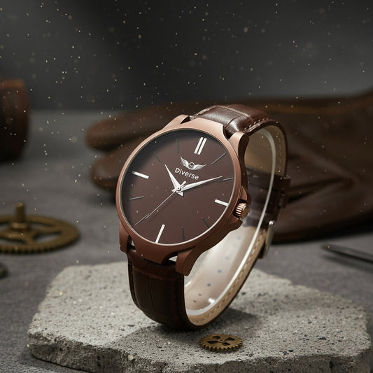 Men's Analog Leather Watch